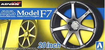 Aoshima AVS Model F7 20 Tire & Wheel Set (4) Plastic Model Tire Wheel 1/24 Scale #55168