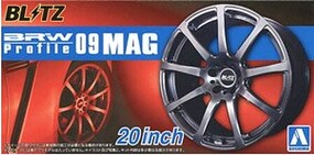 Aoshima BRW Profile 09 MAG 20'' Tire & Wheel Set (4) Plastic Model Tire Wheel 1/24 Scale #55182 Aoshima BRW Profile 09 MAG 20'' Tire & Wheel Set (4) Plastic Model Tire Wheel 1/24 Scale #55182