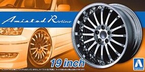 Aoshima Amistad Rotino 19'' Tire & Wheel Set (4) Plastic Model Tire Wheel 1/24 Scale #55274 Aoshima Amistad Rotino 19'' Tire & Wheel Set (4) Plastic Model Tire Wheel 1/24 Scale #55274