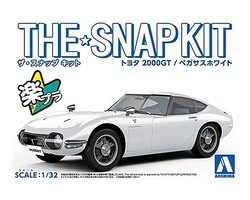 Aoshima Toyota 2000GT 2-Door Car (Snap in White) Plastic Model Car Vehicle Kit 1/32 Scale #56271