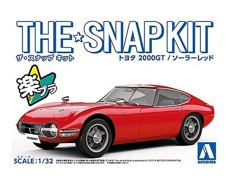 Aoshima Toyota 2000GT 2-Door Car (Snap in Red) Plastic Model Car Vehicle Kit 1/32 Scale #56288