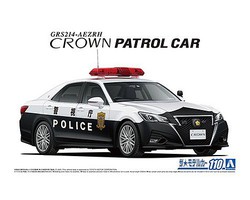 Aoshima 2016 Toyota GRS214 Crown Police Car Plastic Model Car Vehicle Kit 1/24 Scale #57520