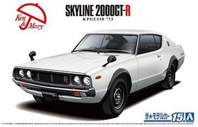 Aoshima 1973 Nissan Skyline HT2000 GT-R 2-Door Car Plastic Model Car Vehicle Kit 1/24 Scale #59517