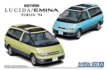 Aoshima 1994 TCR11G Estima Lucida/Emina Mini Van Plastic Model Car Vehicle Kit 1/24 Scale #61350