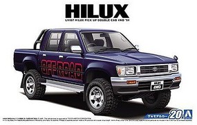 Aoshima 1994 Toyota Hilux Double Cab 4WD Truck Plastic Model Truck Vehicle Kit 1/24 Scale #62173