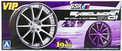 Aoshima SSR Executor CV01 19 Tire & Wheel Set (4) Plastic Model Tire Wheel 1/24 Scale #9178