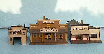 Alpine Old Town Center Kit Blacksmith, General Store & Saloon HO Scale Model Railroad Building #571