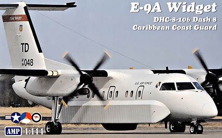 AMP E9A Widget/DHC8-106 Dash 8 Coast Guard Plastic Model Airplane Kit 1/144 Scale #144003