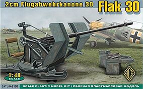 Ace 2cm Flak 30 Gun Plastic Model Artillery Kit 1/48 Scale #48102 Ace 2cm Flak 30 Gun Plastic Model Artillery Kit 1/48 Scale #48102