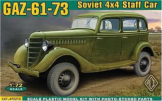 Ace Soviet GAZ-61-73 4x4 Staff Car Plastic Model Personnel Carrier Kit 1/72 Scale #72213
