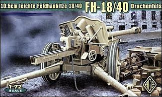 Ace German leFh18/40 10.5cm WWII Field Howitzer Plastic Model Artillery Kit 1/72 Scale #72226