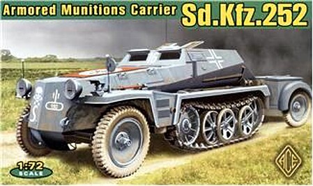 Ace SdKfz 252 Armored Semi-Tracked Munitions Carrier Plastic Model Halftrack Kit 1/72 #72238