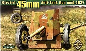 Ace Soviet 45mm Anti-Tank Gun Model 1937 Plastic Model Artillery Kit 1/72 Scale #72242 Ace Soviet 45mm Anti-Tank Gun Model 1937 Plastic Model Artillery Kit 1/72 Scale #72242