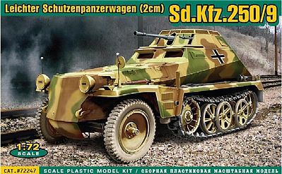 Ace German SdKfz 250/9 Halftrack Plastic Model Halftrack Kit 1/72 Scale #72247