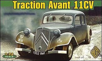 Ace Citroen Traction Avant 11CV WWII Army Plastic Model Military Staff Car 1/72 Scale #72273