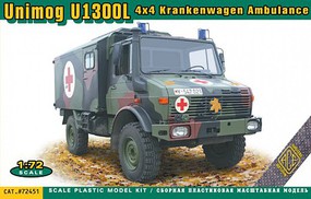 Ace Unimog U1300 4x4 Ambulance Plastic Model Military Vehicle Kit 1/72 Scale #72451