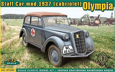 Ace Olympia Mod 1937 Convertible Staff Car Plastic Model Personnel Carrier Kit 1/72 Scale #7250