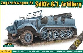 Ace SdKfz 6/1 Zugkraftwagen 5-Ton Halftrack Plastic Model Vehicle Kit 1/72 Scale #72568