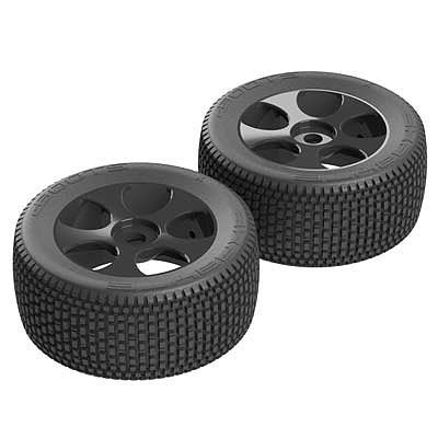 ARRMA Exabyte TRGY 6S Tire/Wheel Glued Black (2)