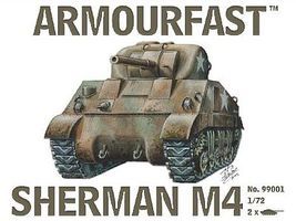 Armourfast Sherman M4 Tank (2) Plastic Model Tank Kit 1/72 Scale #99001 Armourfast Sherman M4 Tank (2) Plastic Model Tank Kit 1/72 Scale #99001