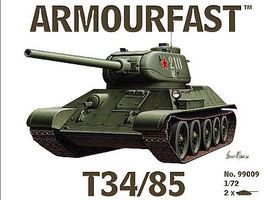 Armourfast Russian T34/85 Tank (2) Plastic Model Tank Kit 1/72 Scale #99009 Armourfast Russian T34/85 Tank (2) Plastic Model Tank Kit 1/72 Scale #99009