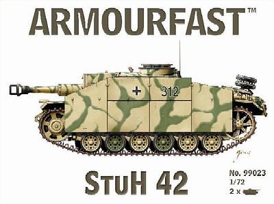 Armourfast StuH 42 Tank (2) Plastic Model Tank Kit 1/72 Scale #99023
