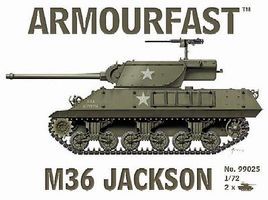 Armourfast M36 Jackson Tank (2) Plastic Model Tank Kit 1/72 Scale #99025