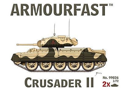 Armourfast Crusader II Tank (2) Plastic Model Tank Kit 1/72 Scale #99026