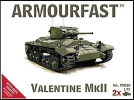 Armourfast Valentine Mk II Tank w/Side Skirts (2) Plastic Model Tank Kit 1/72 Scale #99030