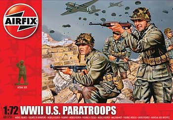 Airfix US Paratroops Plastic Model Military Figure 1/72 Scale #01751