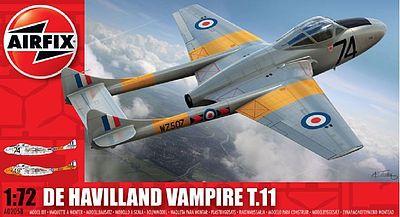 Airfix DH Vampire Plastic Model Airplane Kit 1/72 Scale #02058