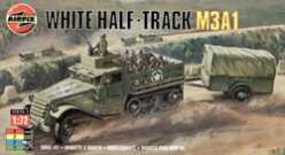 Airfix White Halftrack M3A1 w/Trailer Plastic Model Military Vehicle Kit 1/76 Scale #02318