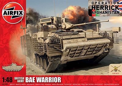 Airfix BAE Warrior Armored Vehicle (New Tool) Plastic Model Military Vehicle 1/48 Scale #07300
