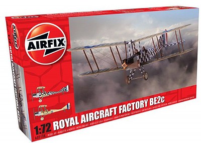 Airfix Factory BE2C Scout Recon RAF Biplane Plastic Model Airplane Kit 1/72 Scale #2104