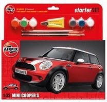 Mini Cooper 5 Car Starter Set Plastic Model Car Truck Vehicle Kit 1/32 Scale #50125