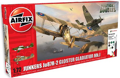 Airfix Junkers Ju87R2 Stuka & Gloster Gladiator Mk.I Plastic Model Airplane Kit 1/72 Scale #50179