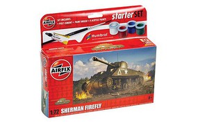 Airfix Sherman Firefly Tank Small Starter w/paint & glue Plastic Model Tank Kit 1/72 Scale #55003