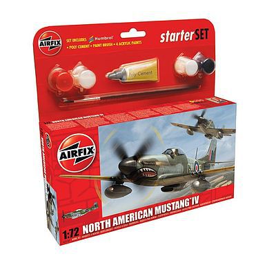 Airfix P51D Mustang Fighter Plastic Model Airplane Kit 1/72 Scale #55107