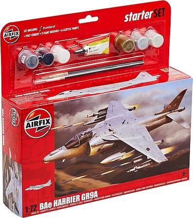 Airfix Medium Starter Set Harrier GR9 Plastic Model Airplane Kit 1/72 Scale #55300