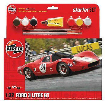 Airfix Ford 3 Litre GT Race Car Starter Set Plastic Model Car Kit 1/32 Scale #52308