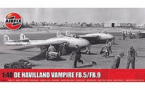 Airfix DeHavilland Vampire FB5/FB9 Fighter Plastic Model Airplane Kit 1/48 Scale #6108