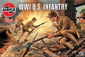 Airfix WWI US Infantry Figure Set (Re-Issue) Plastic Model Military Figure Kit 1/72 Scale #729
