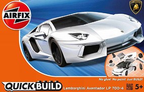 Airfix Quick Build Lamborghini Aventador Car (Snap) Snap Tite Plastic Model Vehicle #j6019