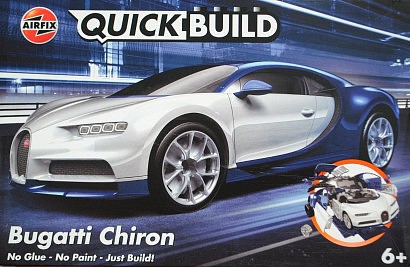 Airfix Quick Build Bugatti Chiron Car Snap Tite Plastic Model Vehicle Kit No Scale #j6044