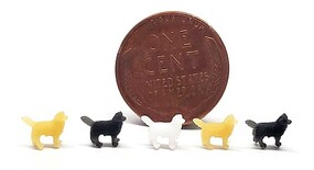All-Scale-Miniatures Dogs (unpainted) (5) N Scale Model Railroad Figure #1600962