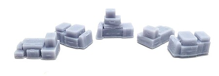 All-Scale-Miniatures Assorted Luggage Stacks (unpainted) (5) N Scale Model Railroad Building Accessory #1600986