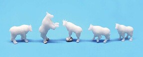 All-Scale-Miniatures Mountain Goat assorted Poses (5 piece) HO Scale Model Railroad Figure #870964