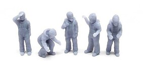All-Scale-Miniatures Fishermen assorted poses (unpainted) (5) HO Scale Model Railroad Figure #870994