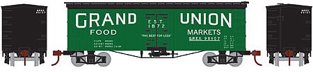 Athearn N 36 Old Time Wood Reefer,Grand Union/QREX #90107