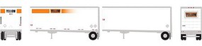 Athearn N RTR 28' Trailers w/Dolly, Yellow #1 (2) Athearn N RTR 28' Trailers w/Dolly, Yellow #1 (2)